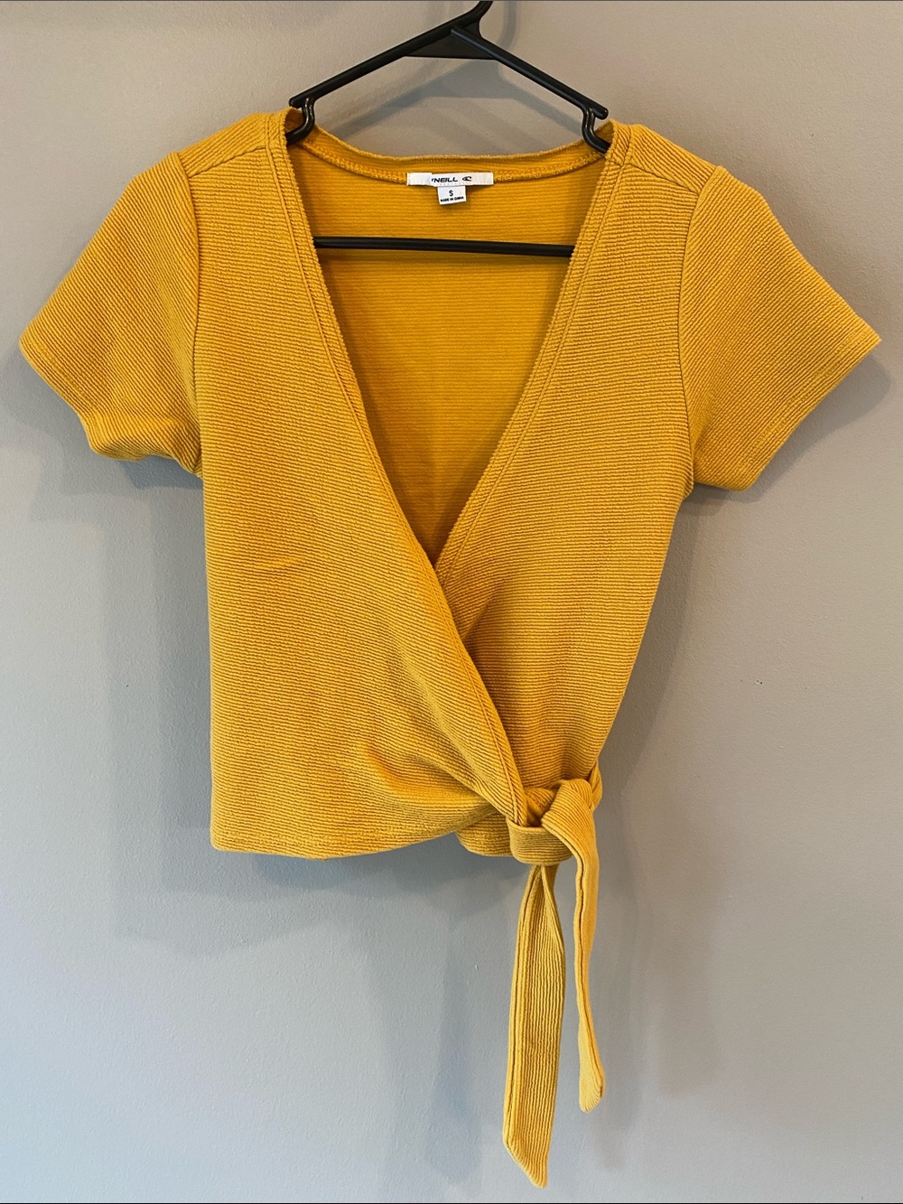 O'Neill Mustard Yellow Wrap Crop Top